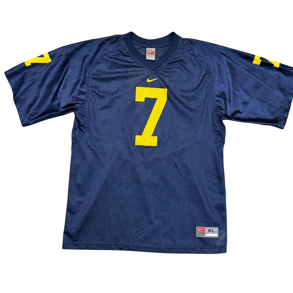 Nike Football Jersey Kids XL Blue Yellow Number 7 Mesh Team Sports Shirt